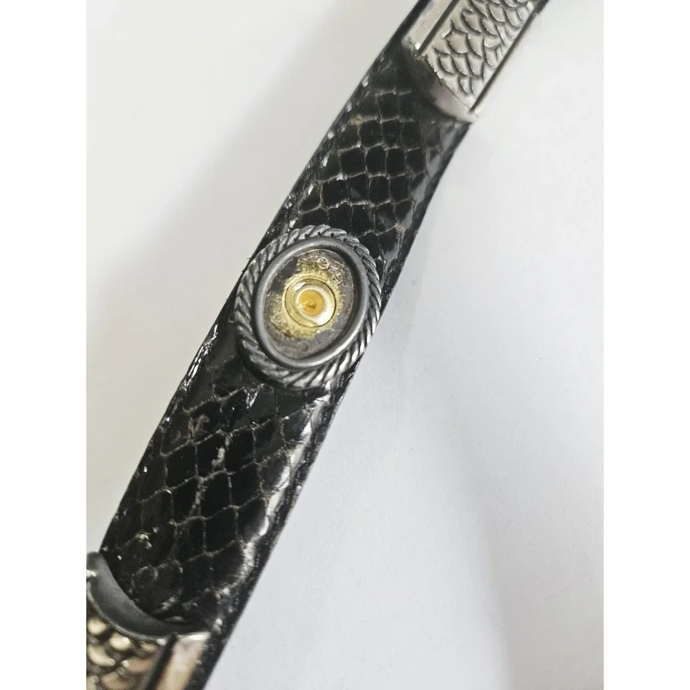 VTG‎ 90s Brighton Womans Leather Belts Black And Brown Leather Silver Hardware